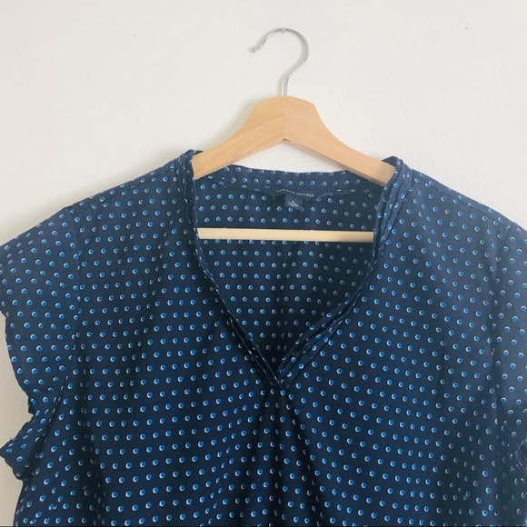 Tommy Hilfiger Short Sleeve Polka Dot Navy Top XL - Picture 3 of 8